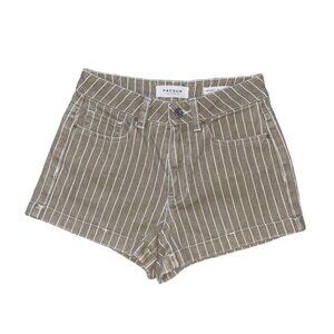 PacSun Shorts Size 24 Striped Tan White Cotton Denim High Waisted Mom NWOT‎